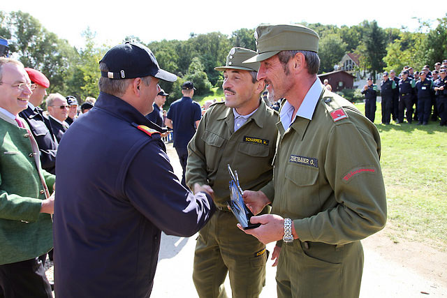 Landesrat Dr. Stephan Pernkopf, Landesfeuerwehrkommandant LBD Dietmar Fahrafellner MSc, Wolfgang Scharmer, Otto Zehetbauer